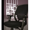 Chaise de bureau contemporaine en tissu noir Sacha