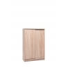 Meuble de rangement contemporain portes coulissantes 74 cm chêne clair Niels