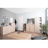 Meuble de rangement contemporain portes coulissantes 74 cm chêne clair Niels
