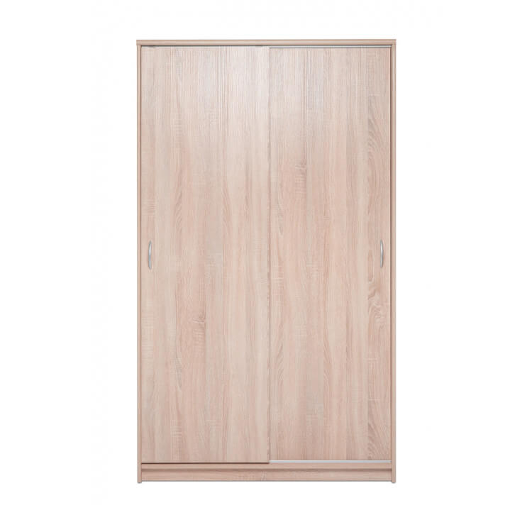 Armoire contemporaine portes coulissantes 109 cm chêne clair Niels