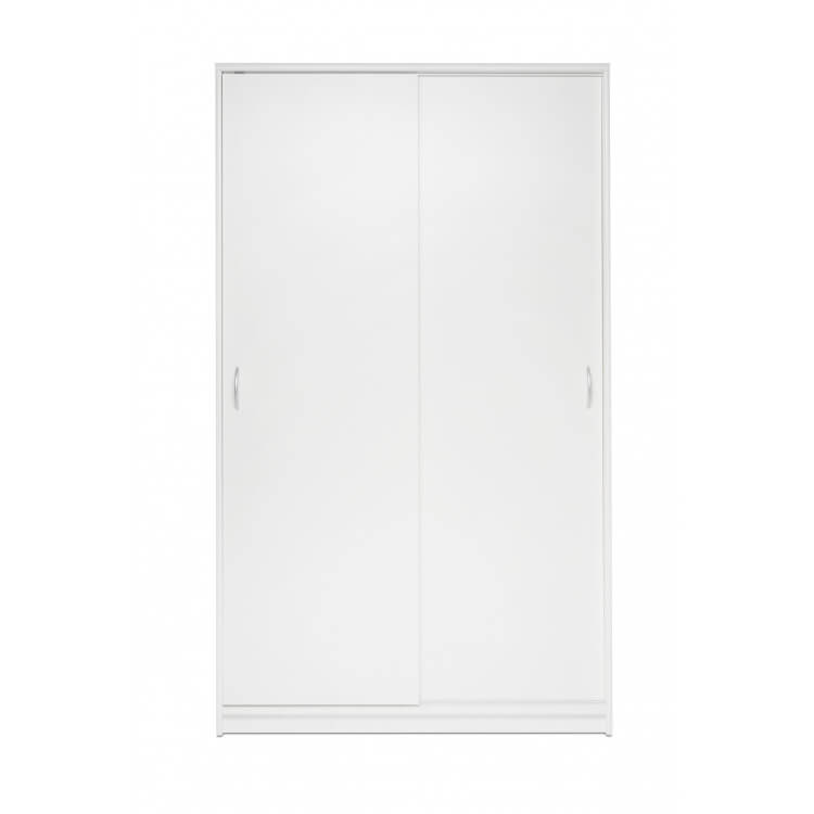 Armoire contemporaine portes coulissantes 109 cm blanche Niels