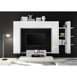 Banc TV design blanc laqué Camargue