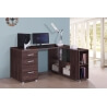 Bureau d'angle contemporain coloris noyer Amira