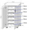 Meuble de rangement contemporain 60 cm chêne clair Océane