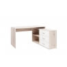 Bureau d'angle contemporain chêne clair/blanc Chester II