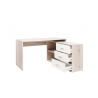 Bureau d'angle contemporain chêne clair/blanc Chester II