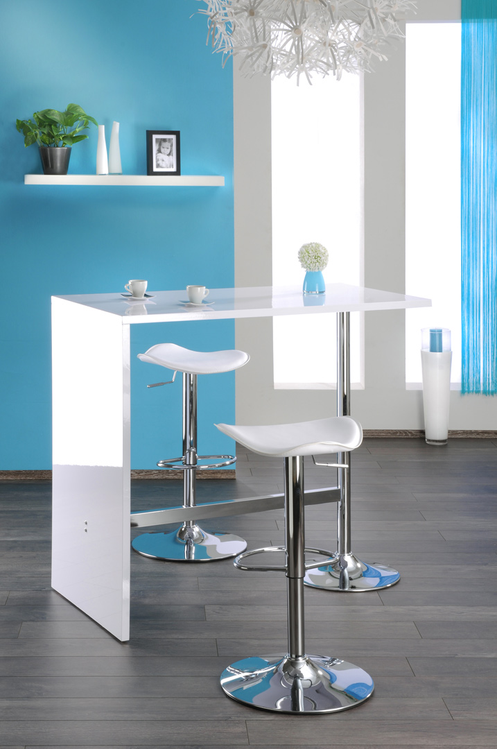 Table bar design laquée blanche Stacy Matelpro