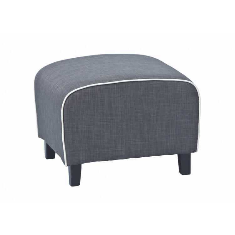 Pouf contemporain en tissu gris Sunset