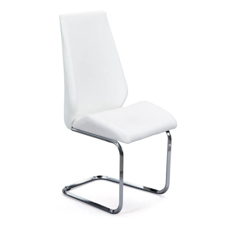 Chaise de salle à manger design métal et PU blanc (lot de 2) Palazio