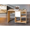 Bureau contemporain modulable chêne clair/blanc Philippe