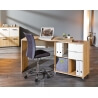 Bureau contemporain modulable chêne clair/blanc Philippe