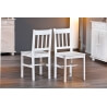 Chaise de cuisine contemporaine en pin massif blanc (lot de 2) Dona