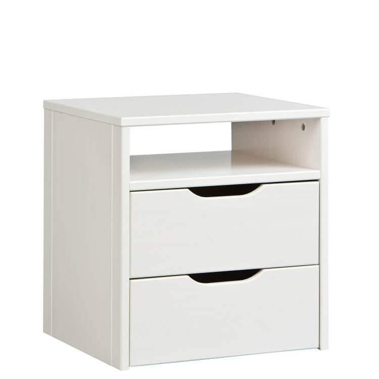 Chevet contemporain pin massif blanc Lauriane