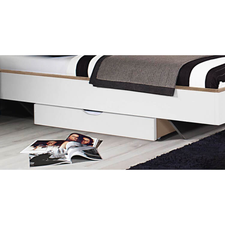Tiroir de lit contemporain chêne clair/blanc Gregoria