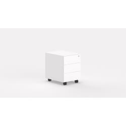 Caisson de bureau en métal blanc 3 tiroirs Opaline