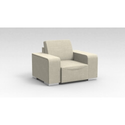 Fauteuil design 1 place en tissu beige Sofiane