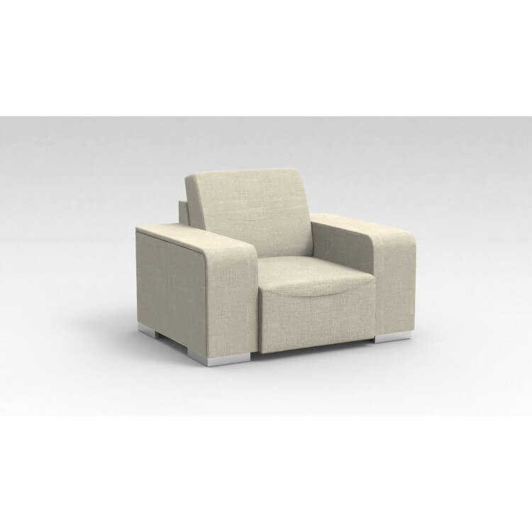 Fauteuil design 1 place en tissu beige Sofiane