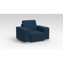 Fauteuil design 1 place en tissu bleu Sofiane