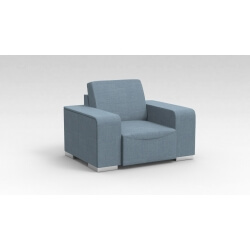 Fauteuil design 1 place en tissu bleu clair Sofiane