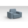 Fauteuil design 1 place en tissu bleu clair Sofiane