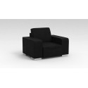 Fauteuil design 1 place en tissu noir Sofiane