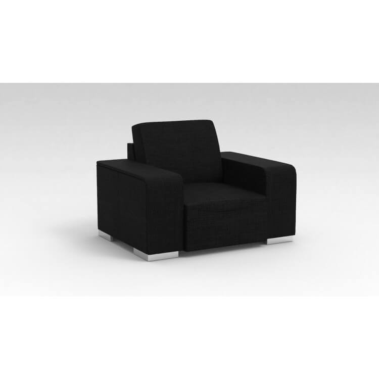 Fauteuil design 1 place en tissu noir Sofiane