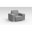 Fauteuil design 1 place en tissu gris clair Sofiane