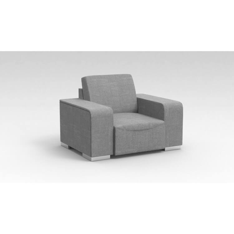 Fauteuil design 1 place en tissu gris clair Sofiane