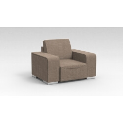 Fauteuil design 1 place en tissu marron clair Sofiane