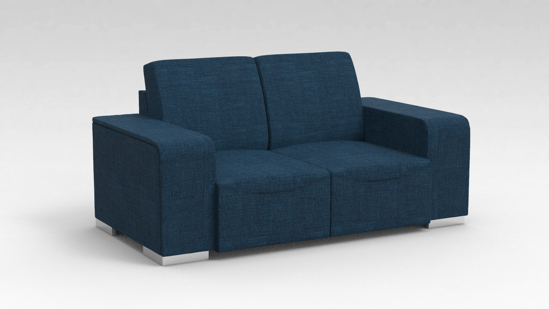 Canapé design 2 places en tissu bleu Sofiane