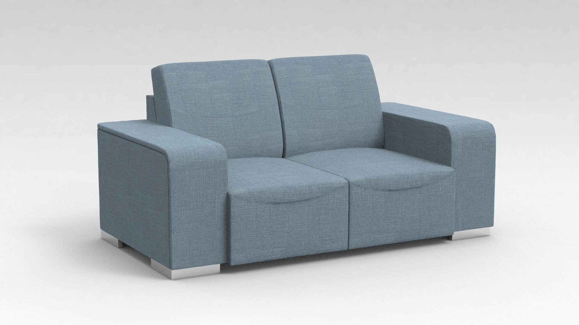 Canapé design 2 places en tissu bleu clair Sofiane