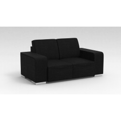 Canapé design 2 places en tissu noir Sofiane