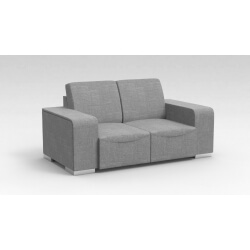 Canapé design 2 places en tissu gris clair Sofiane