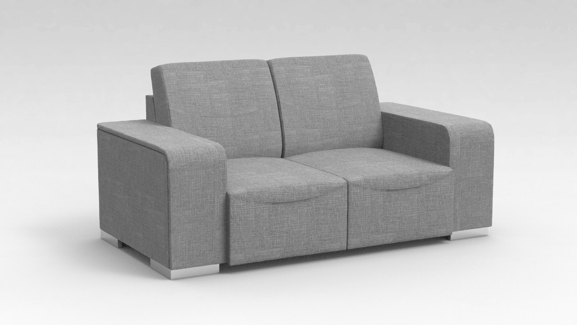 Canapé design 2 places en tissu gris clair Sofiane