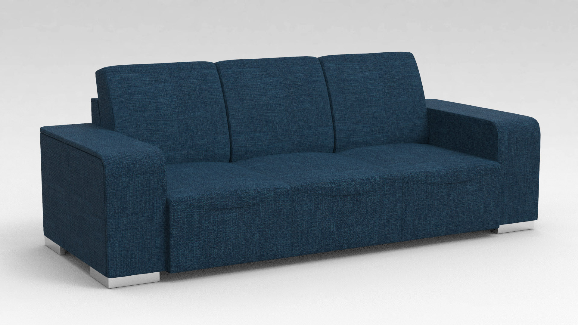 Canapé design 3 places en tissu bleu Sofiane