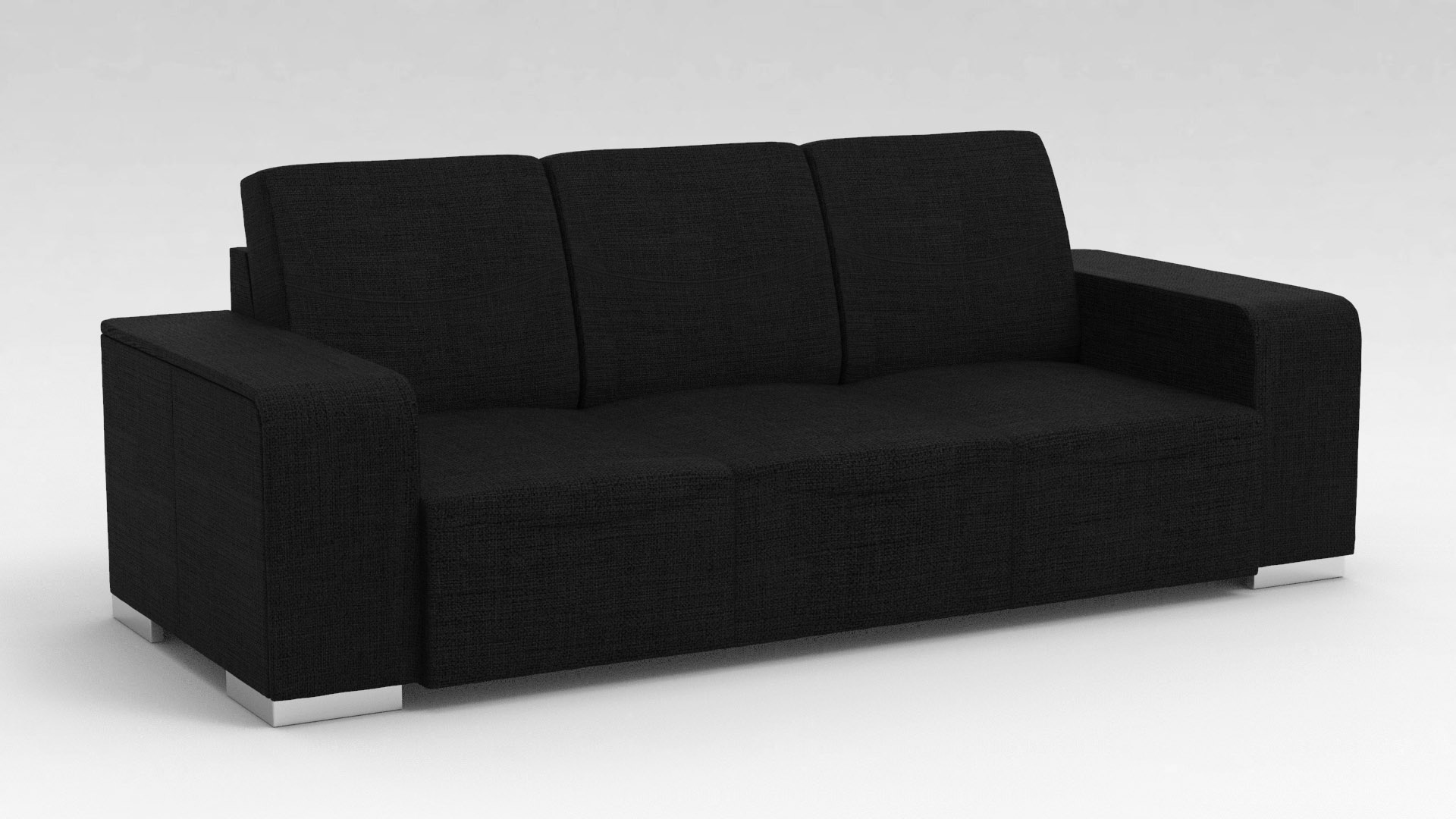 Canapé design 3 places en tissu noir Sofiane