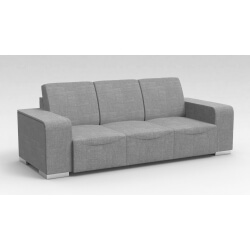 Canapé design 3 places en tissu gris clair Sofiane