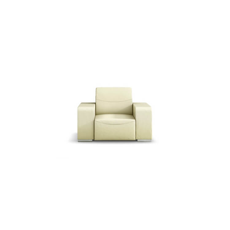 Fauteuil design 1 place en cuir beige Sofiane