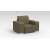 Fauteuil design 1 place en cuir marron Sofiane