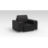 Fauteuil design 1 place en cuir noir Sofiane