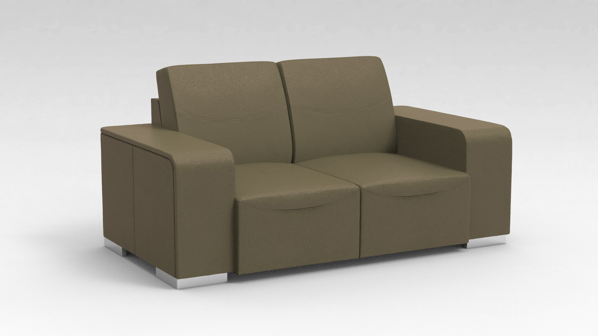Canapé design 2 places en cuir marron Sofiane