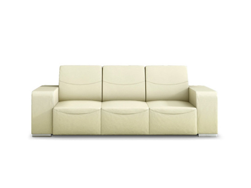 Canapé design 3 places en cuir beige Sofiane