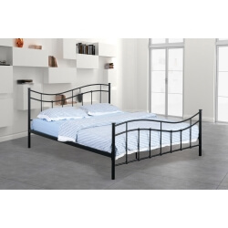 Lit adulte contemporain en métal noir Suzette