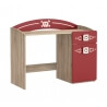 Bureau enfant contemporain chêne brossé/rouge Barbenoire