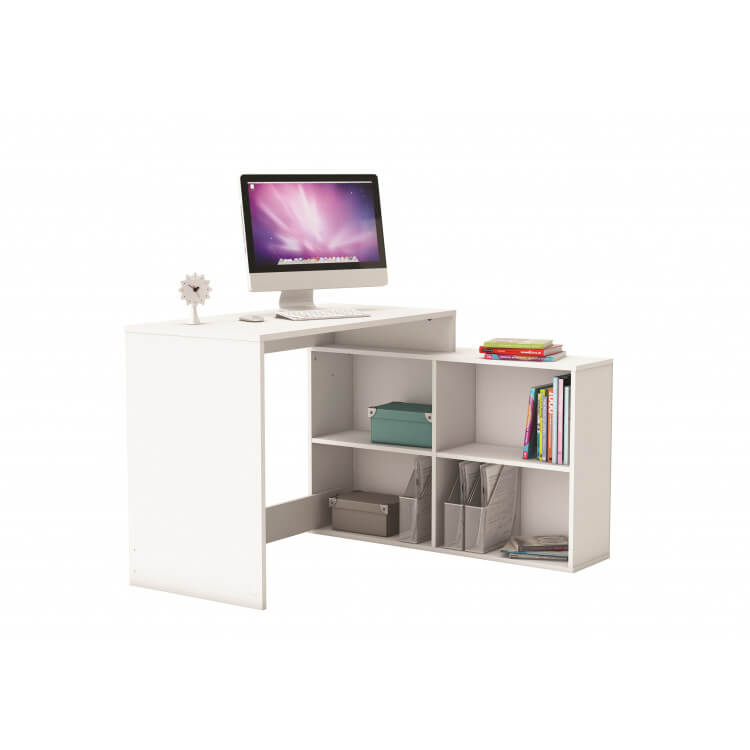 Bureau d'angle contemporain blanc Hember