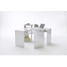 Bureau informatique design laqué blanc brillant Parisse