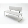 Banc design métal chromé et PU Doris