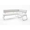 Banc d'angle réversible design métal chromé et PU Doris