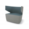 Fauteuil design 1 place en tissu gris/bleu Jordana