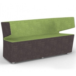 Canapé design 2 places en tissu anthracite/vert Jordana